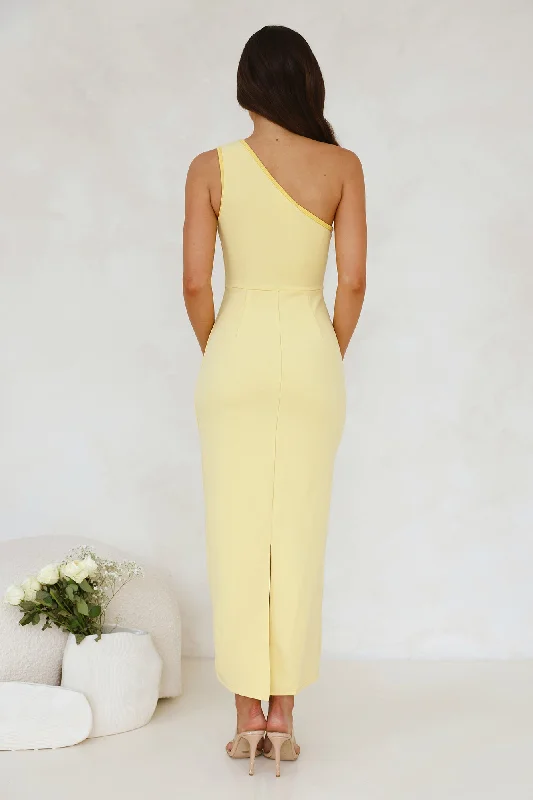 Piece Of Paradise One Shoulder Maxi Dress Yellow