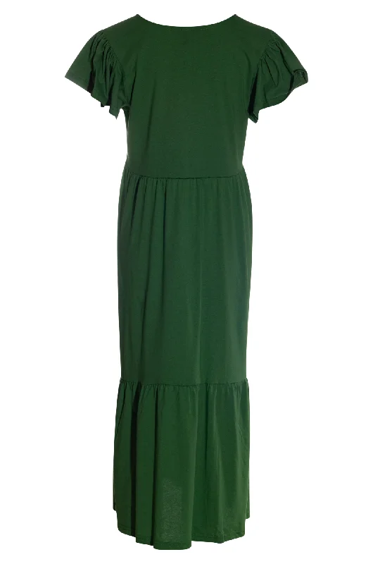 100% Cotton V neck Dress | GRASS | 6683AR