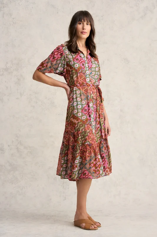 Georgette Flutter Sleeve Dress