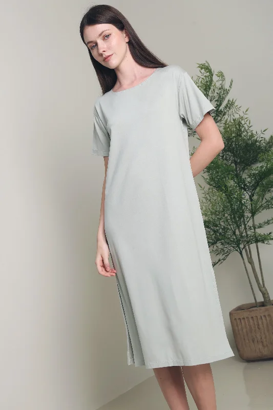 Roneen Slit Maxi Tee Dress Sage