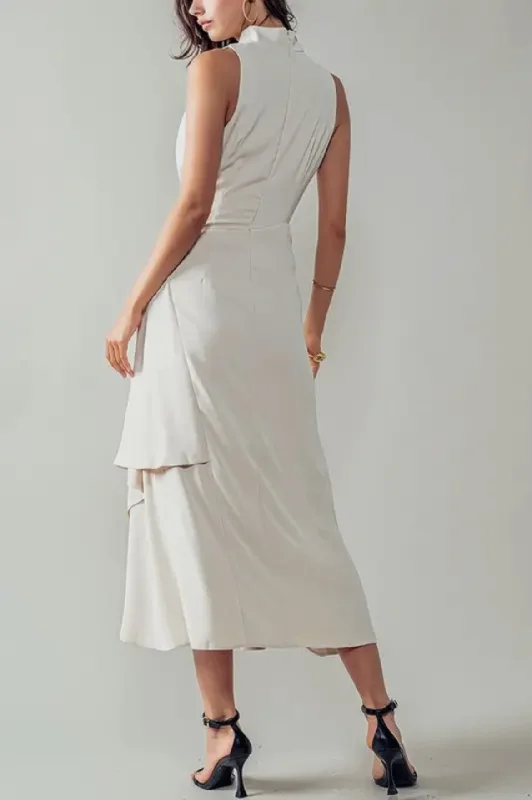 The Asymmetrical Drape Neck Dress