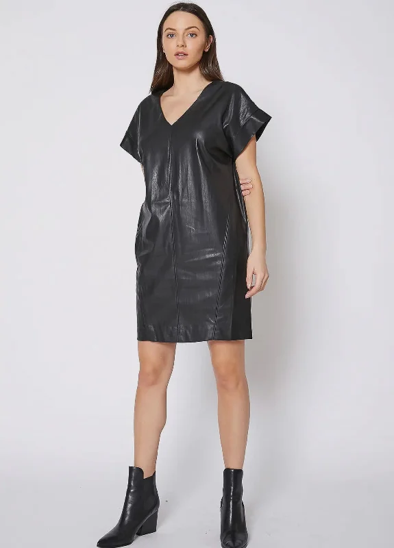 The Rachelle Shift Faux Leather Dress