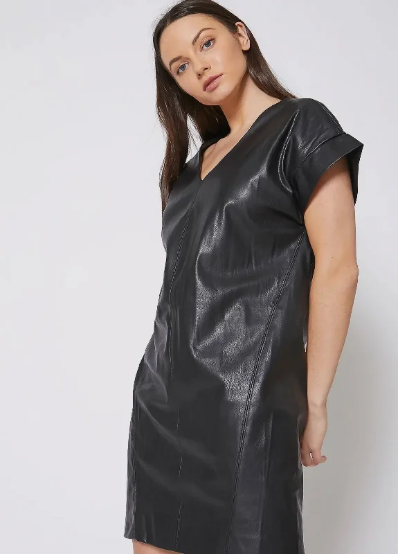 The Rachelle Shift Faux Leather Dress